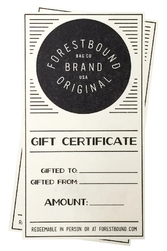 FORESTBOUND Gift Certificate