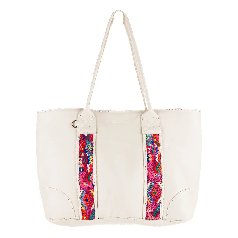 THE FOREVER TOTE - VINTAGE FAJA ACCENTS - BONE - NO. 10700