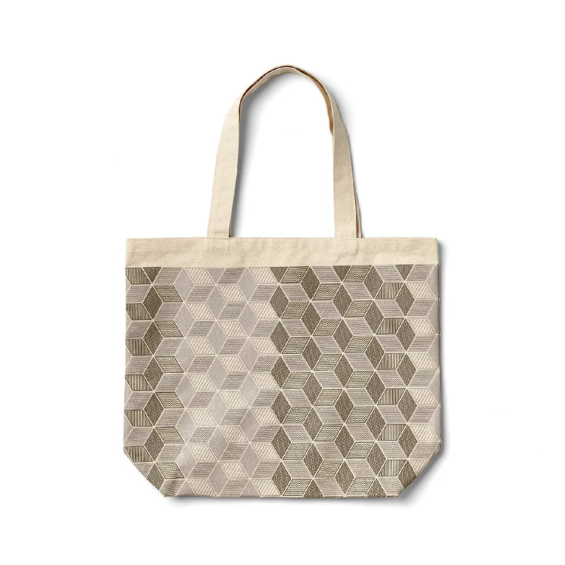 Mural Tote in Warm Grey