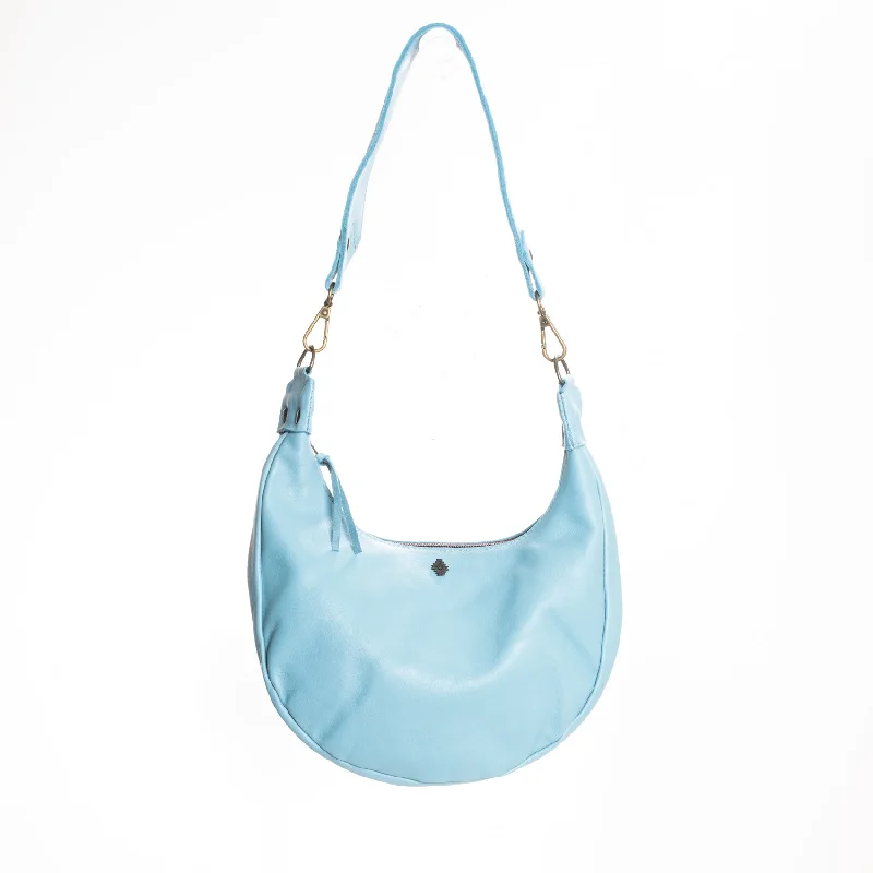 BOHO SADDLE BAG - ALOHA LINING - SKY BLUE LEATHER