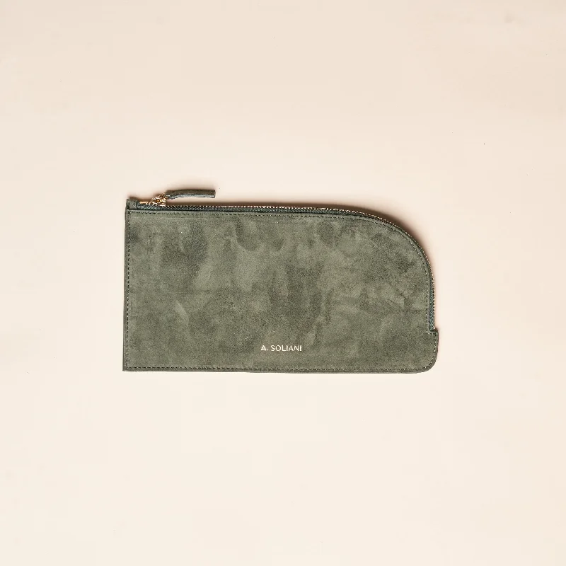 Crossover Bag - Army Green Suede