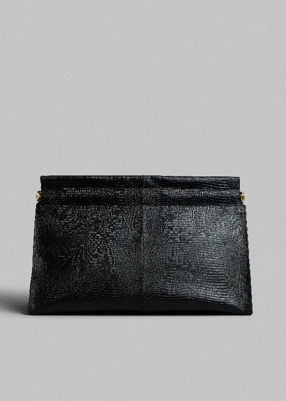 Medium Leather Clutch in -Black