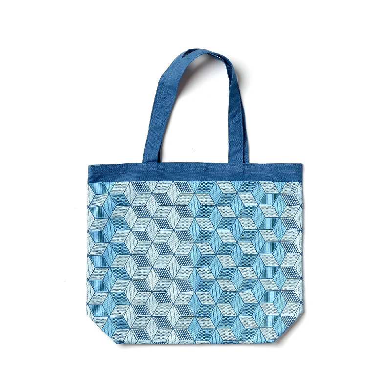 Mural Tote in Bright Blue