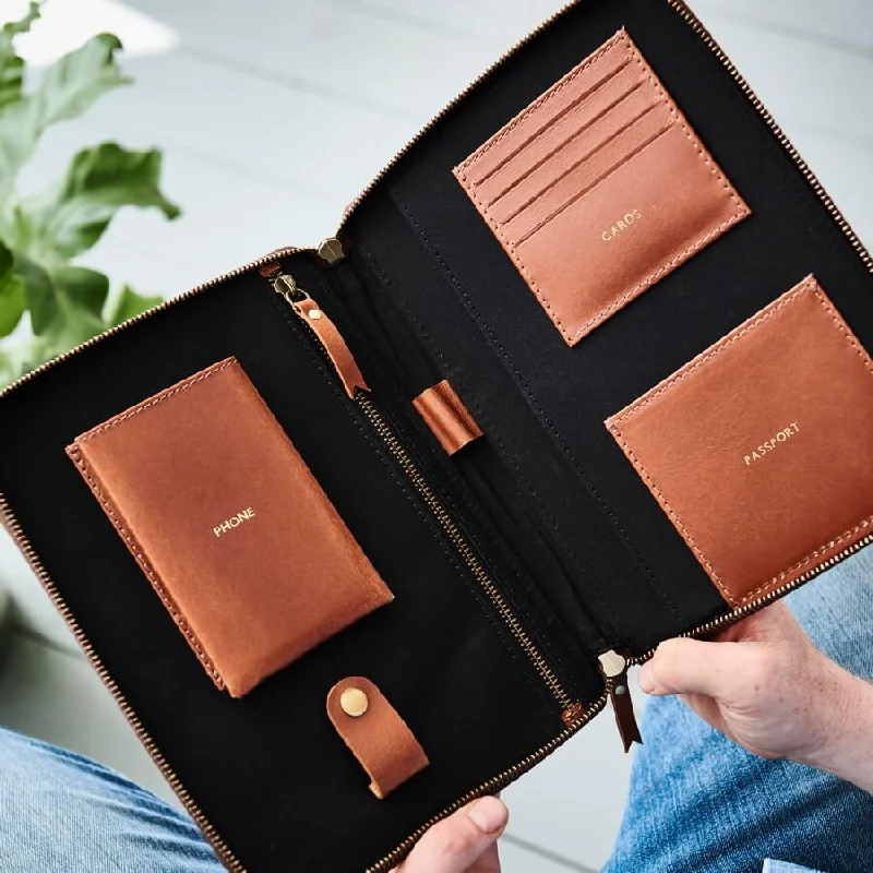 Leather iPad Travel Organiser