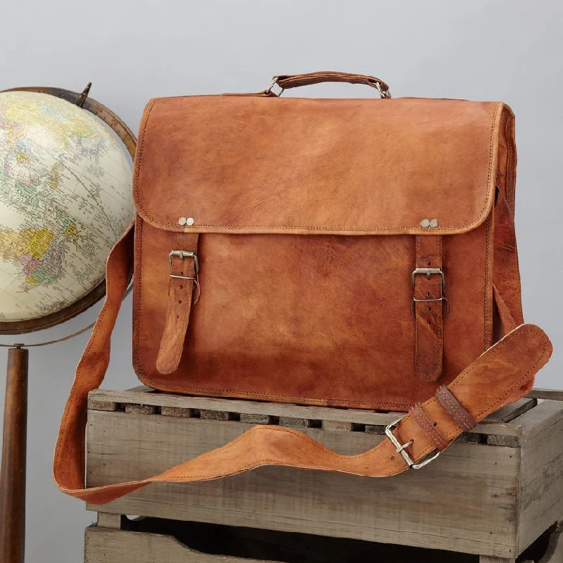 Leather Large Laptop Bag with Handle