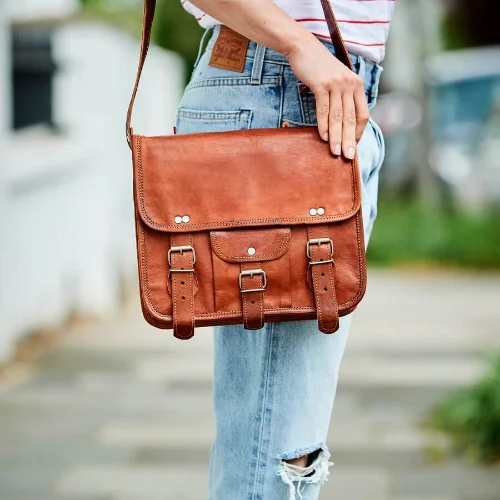 Midi Leather Satchel