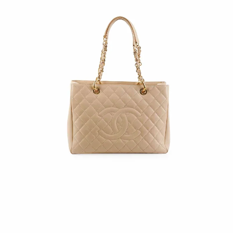 Best handle bags with sporty, casual designs for a laid-back, stylish vibe-Chanel Caviar Grand Shopping Tote GST Beige