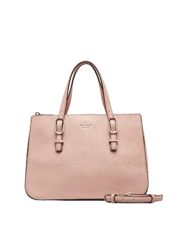 Stylish handle bags with unique zipper designs for a functional, fashionable look-Pink Leather Satchel Bag in AB Condition