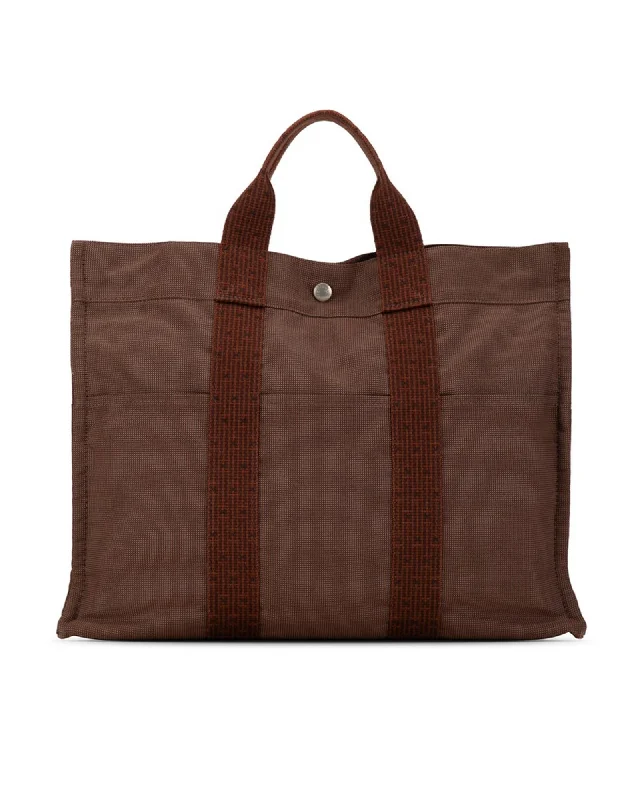 Best handle bags with adjustable handles for customized comfort and fit-Brown Toile Fourre Tout MM Bag in AB Condition