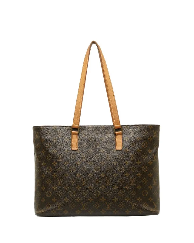 Handle bags with leather straps and canvas bodies for a chic, durable option-Monogram Tote Bag in Brown by a Luxury Designer