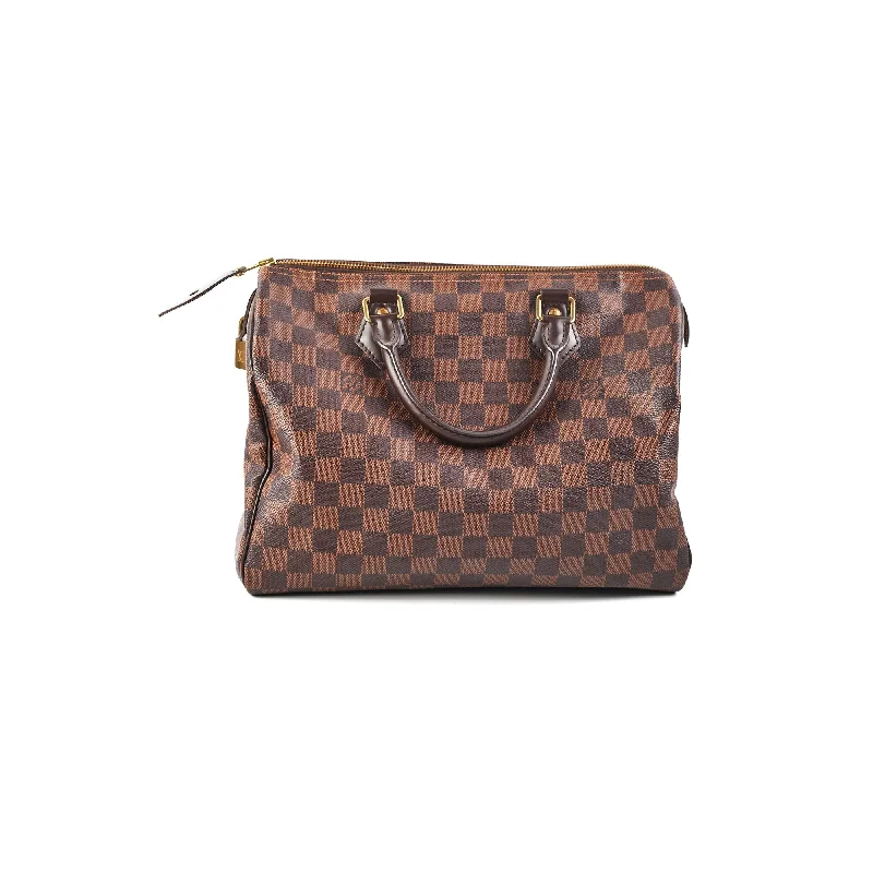 Handle bags with top flaps for a secure and stylish way to close the bag-Louis Vuitton Speedy 30 Damier Ebene