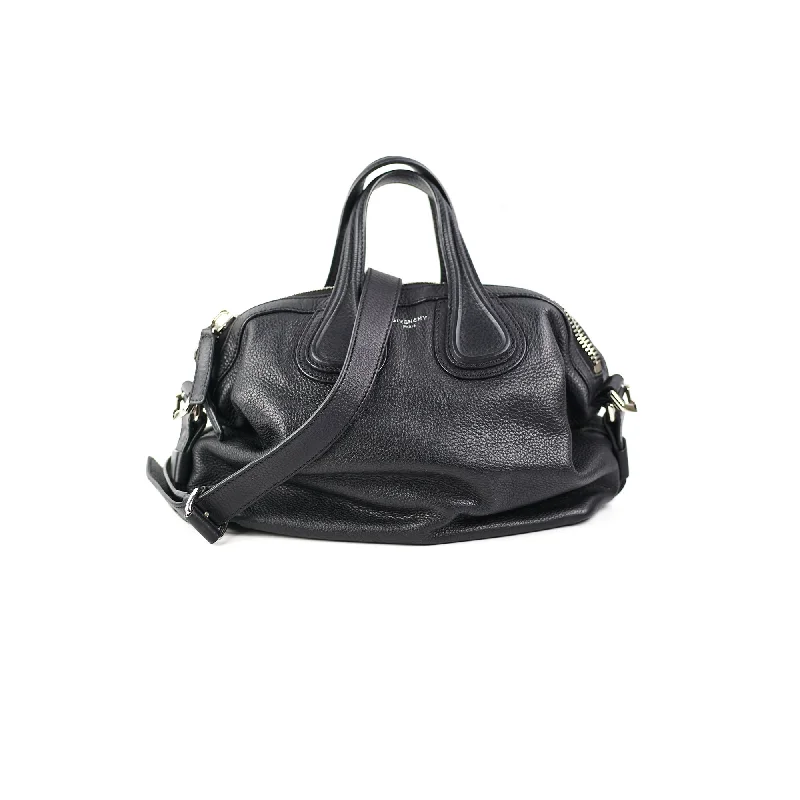 Handle bags with large, front flaps for a stylish and functional closure option-Givenchy Nightingale Small Black Shoulder Bag