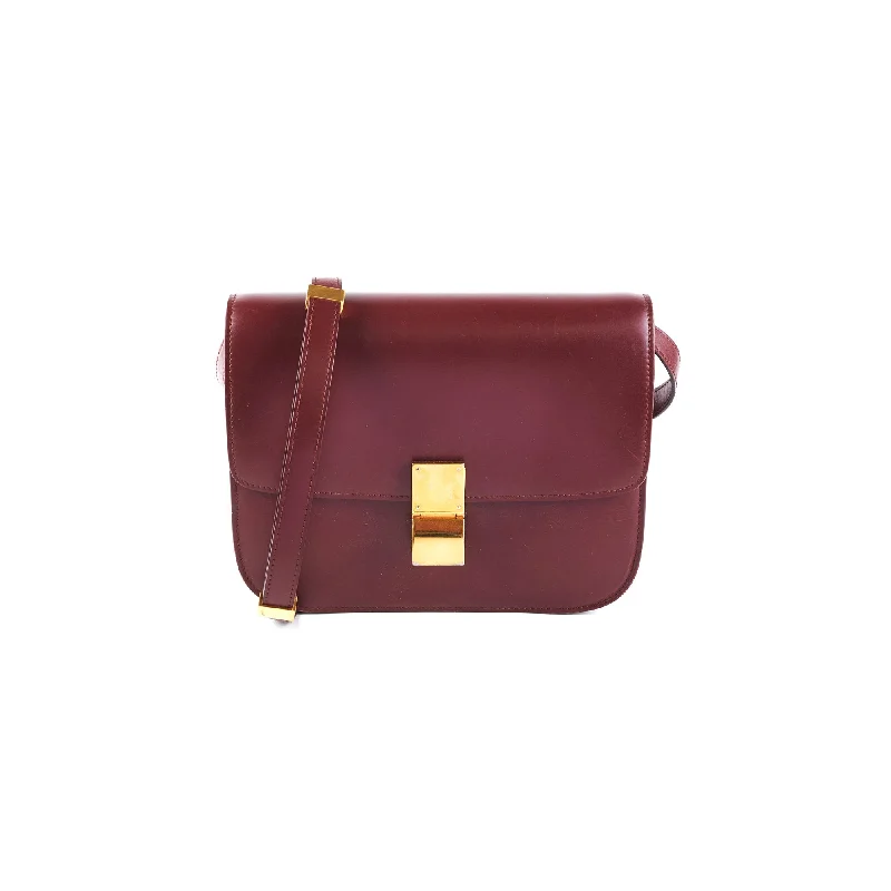 Best handle bags with contrasting trim for a modern and edgy style-Celine Box Medium Burgundy