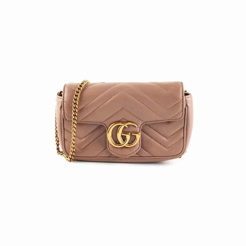 Gucci GG Supermini Marmont Matelasse Dusty Pink