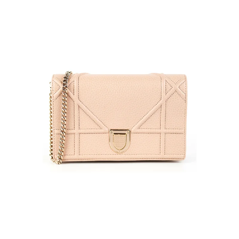 Handle bags with vibrant colors for a fun and cheerful look-Dior Diorama Wallet on Chain WOC Beige/Pink