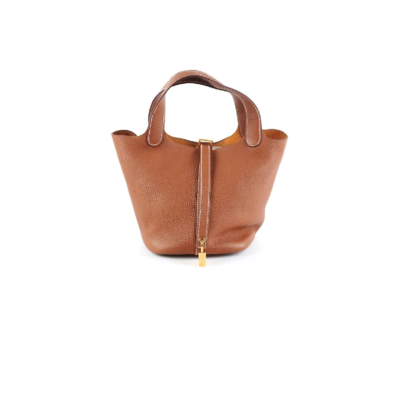 Handle bags with sleek, smooth leather for a polished and professional look-Hermes Picotin 18 Gold - Stamp B 2023