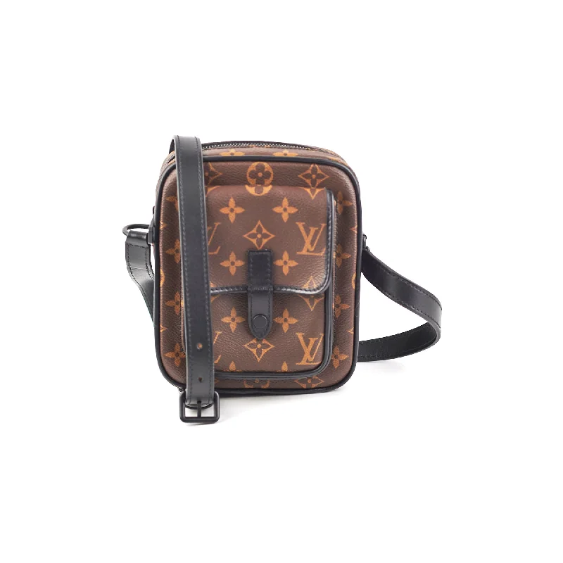 Best handle bags for work with multiple compartments for organization-Louis Vuitton Monogram Macassar Christopher Shoulder Bag