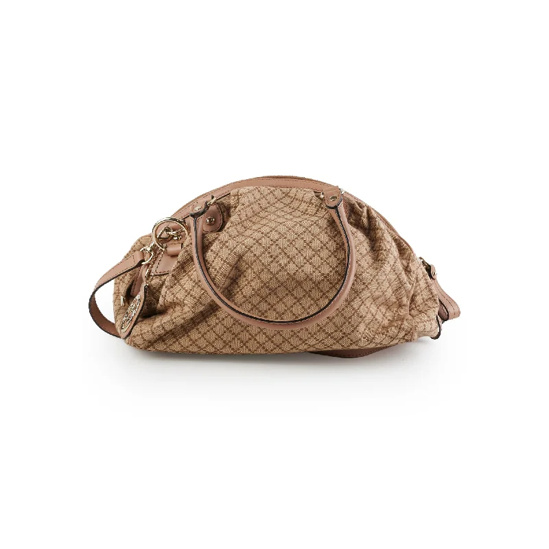 Handle bags with top handles and removable straps for versatile styling options-Gucci Brown/Pink Tote Bag