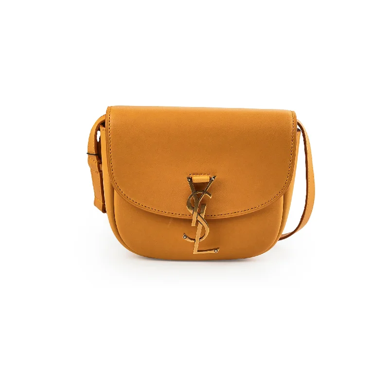 Stylish handle bags with animal print designs for a bold, wild touch-Saint Laurent Small Yellow Kaia Bag