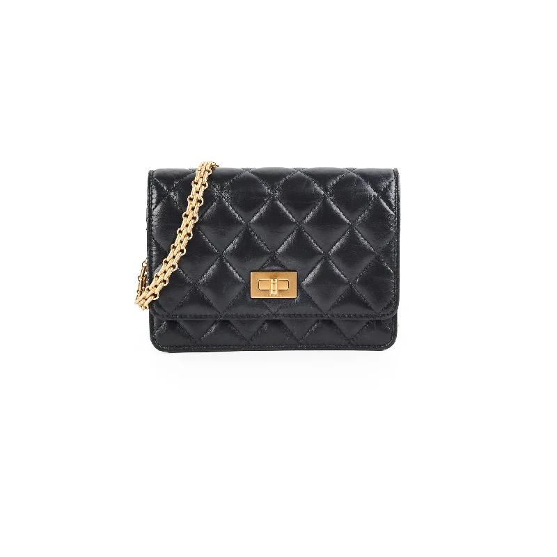 Handle bags with minimal embellishments for a clean and simple aesthetic-Chanel Reissue Mini Wallet on Chain WOC Black