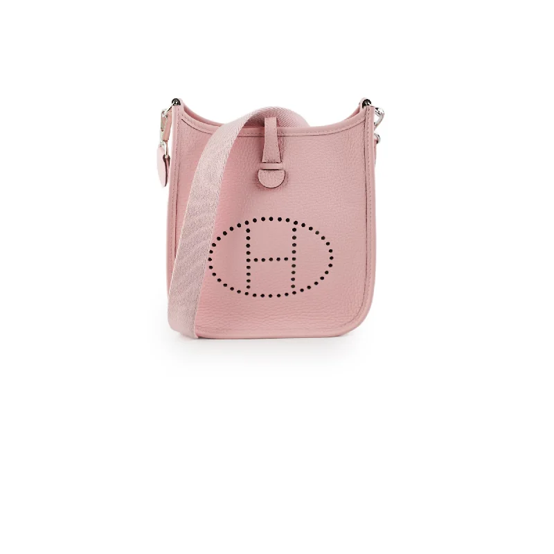 Handle bags with gold-tone accents for a luxurious and eye-catching appearance-Hermes Mini Evelyne Rose Sakura - X Stamp