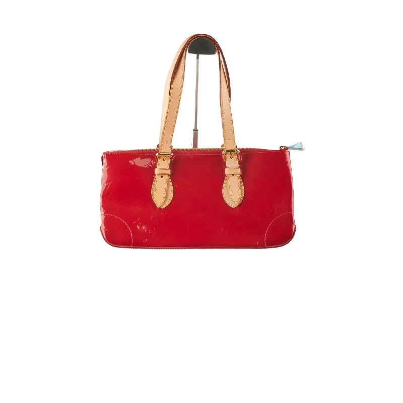 Handle bags with leather accents for a chic and classic look-Louis Vuitton Vernis Red Patent Shoulder Bag