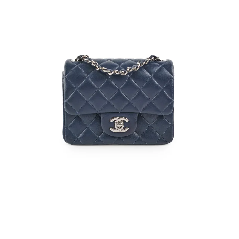 Best handle bags with high-quality vegan leather for an eco-friendly, stylish option-Chanel Mini Square Navy