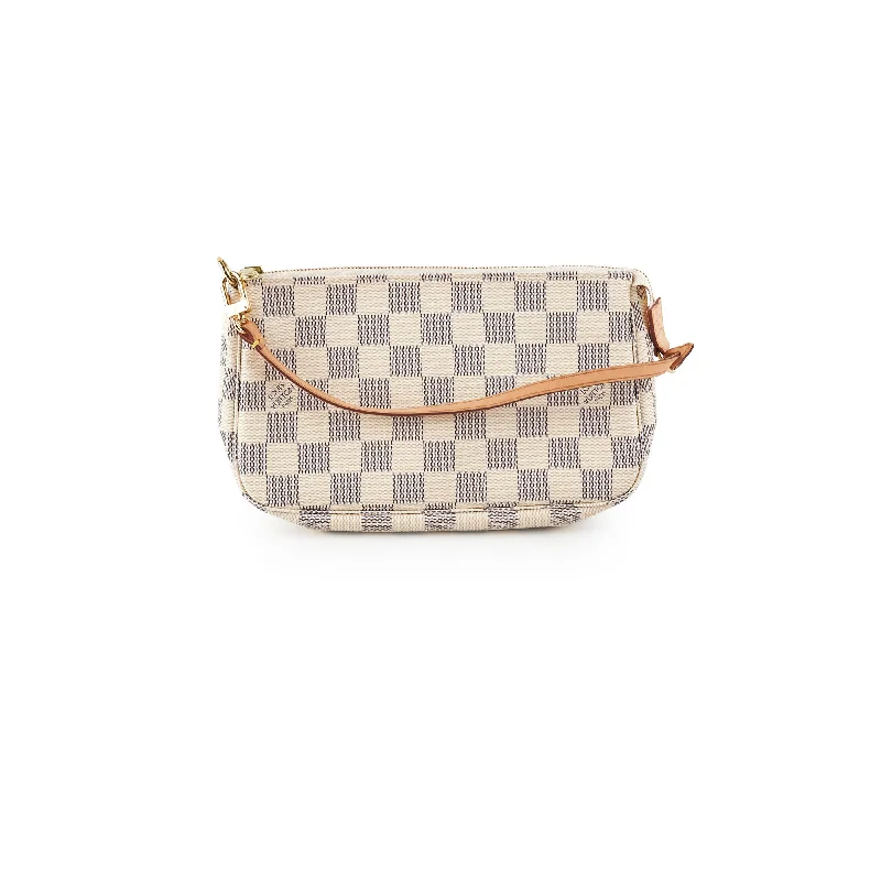 Stylish handle bags with spacious interiors for everyday convenience and style-Louis Vuitton Pochette Accessories Damier Azur