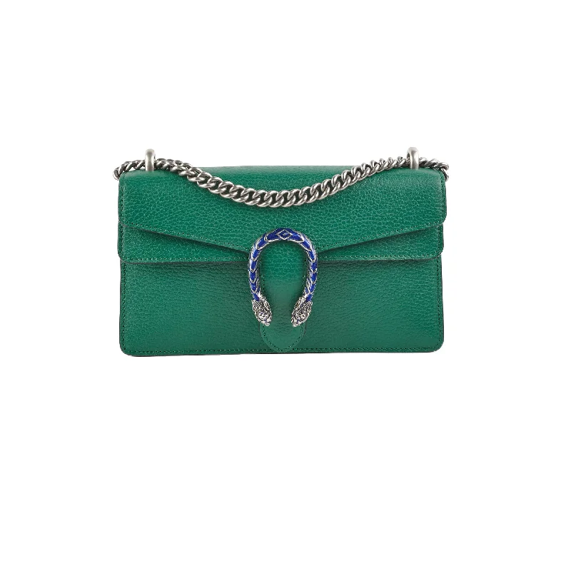 Durable handle bags with canvas fabric for a casual and versatile option-Gucci Dionysus Small Green Shoulder Bag