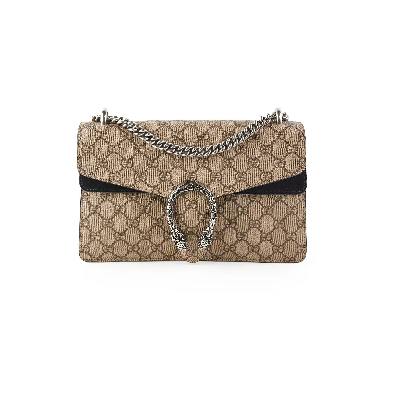 Stylish handle bags with animal print designs for a bold, wild touch-Gucci Supreme Dionysus Black