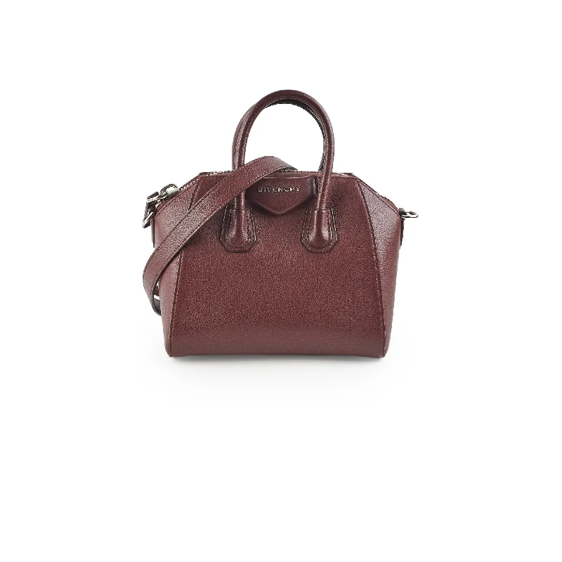 Handle bags with large, front flaps for a stylish and functional closure option-Givenchy Antigona Mini Burgundy