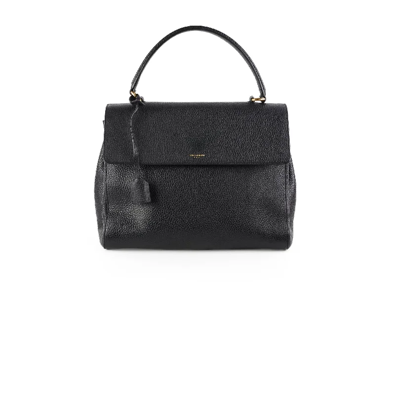 Stylish handle bags with intricate stitching for a detailed and high-quality finish-Saint Laurent Sac Moujik Black Top Handle