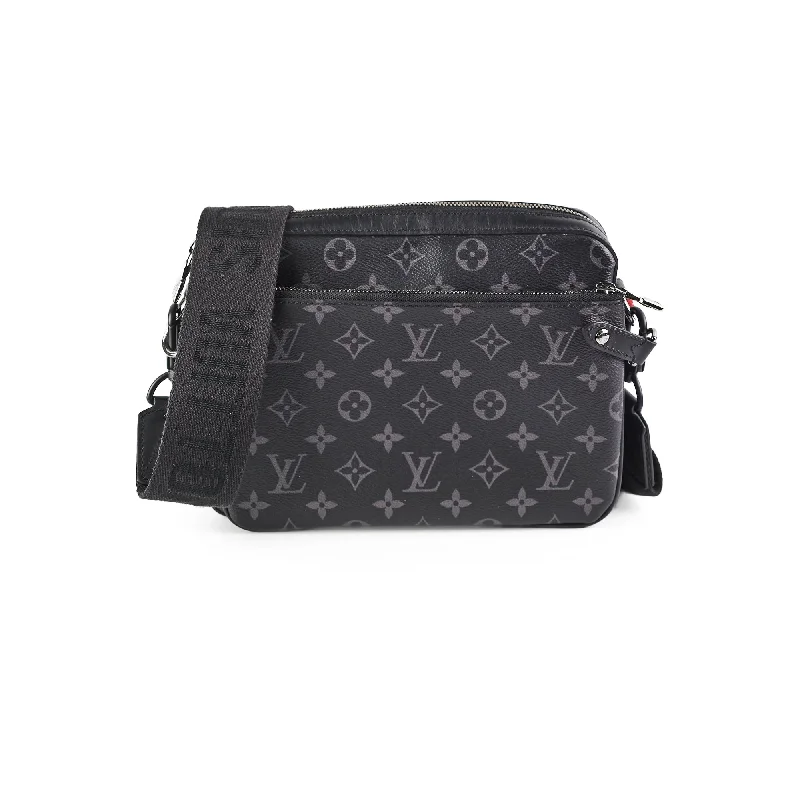 Trendy handle bags with geometric patterns for a modern, artistic look-Louis Vuitton Crossbody Mongoram Eclipse