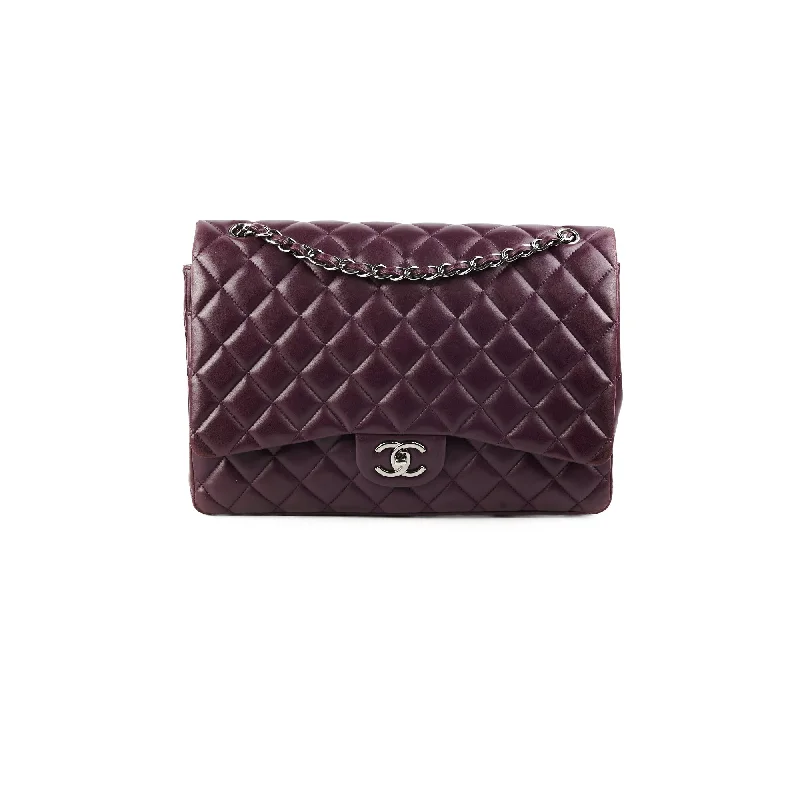 Best handle bags with adjustable handles for customized comfort and fit-Chanel Maxi Lambskin Jumbo Dark Purple