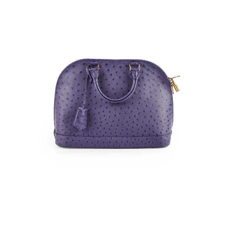 Best handle bags with contrasting trim for a modern and edgy style-Louis Vuitton Ostrich Purple Alma PM