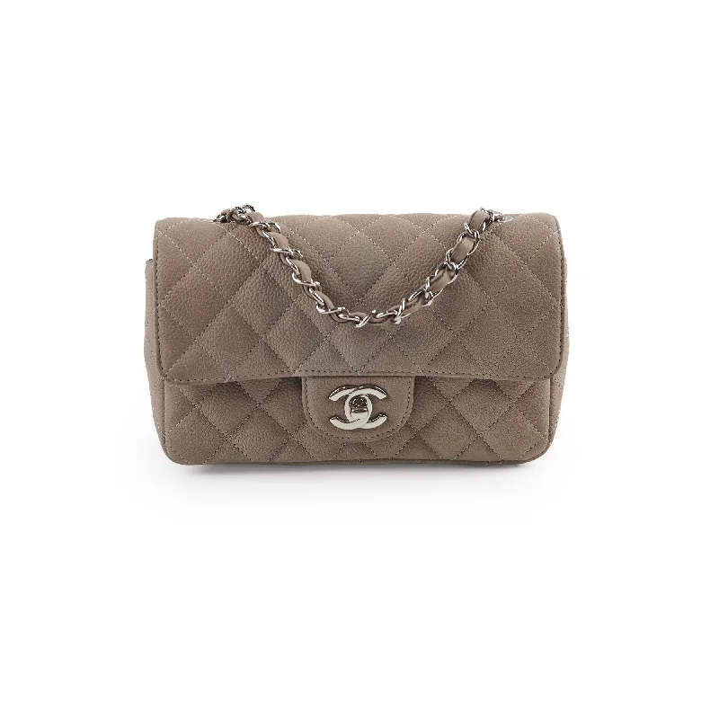 Best handle bags with crossbody options for an additional hands-free carrying option-Chanel Mini Rectangular Grey Caviar