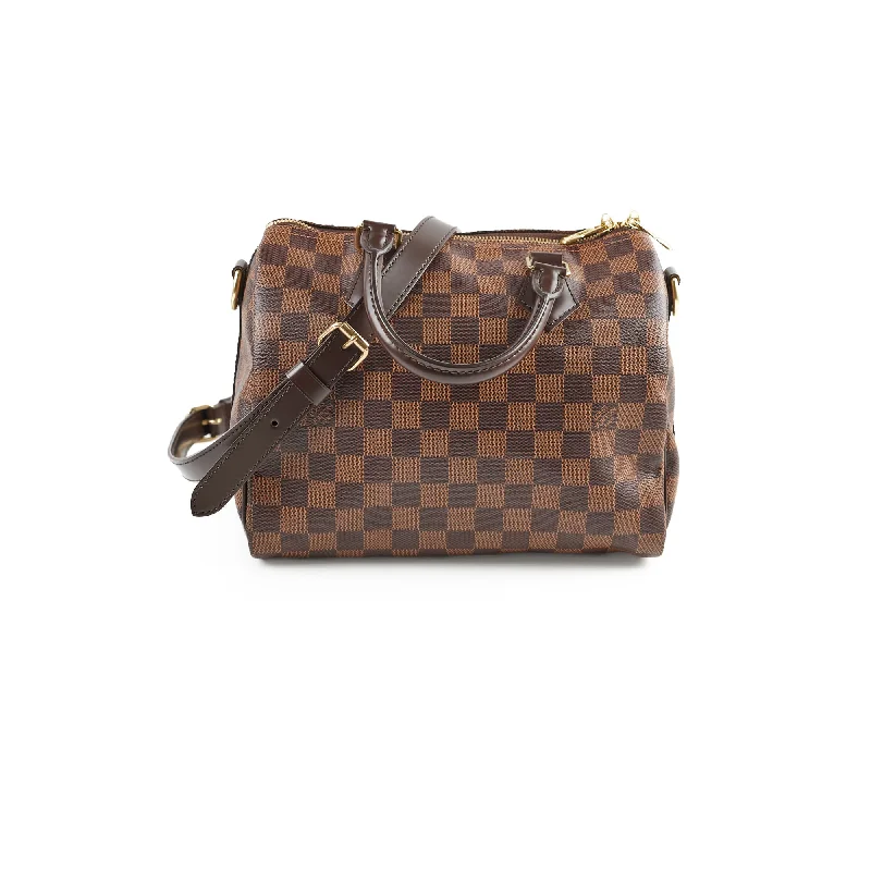 Handle bags with top handles and removable straps for versatile styling options-Louis Vuitton Speedy 25 BandouliereDamier Ebene