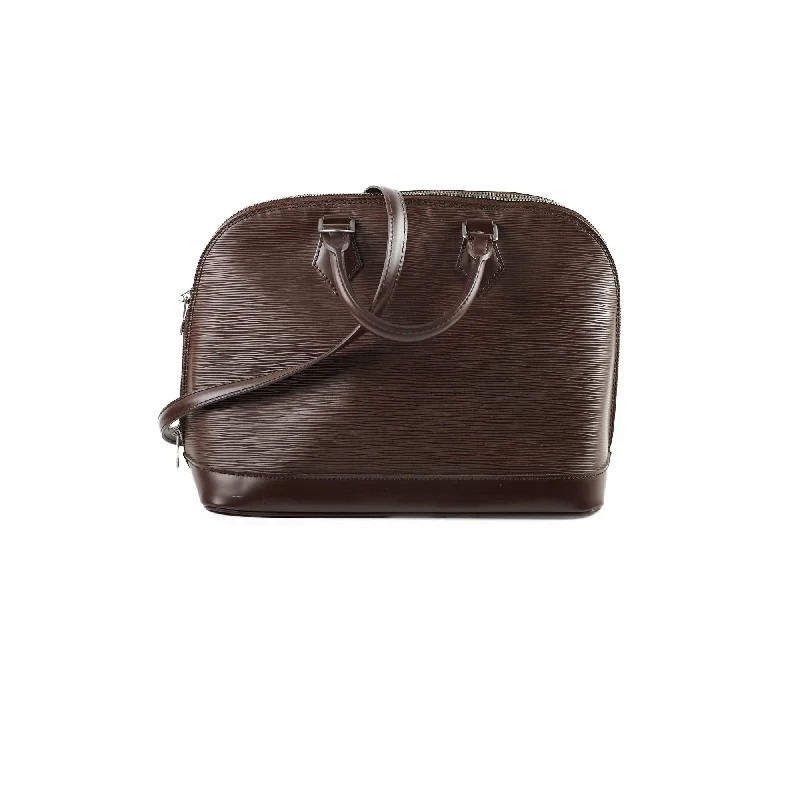 Handle bags with leather straps and canvas bodies for a chic, durable option-Louis Vuitton Alma PM Epi Brown