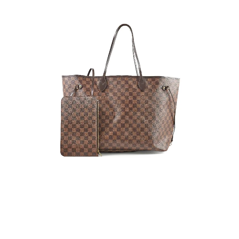 Handle bags with round handles for a modern and stylish design-Louis Vuitton Neverfull Damier Ebene GM