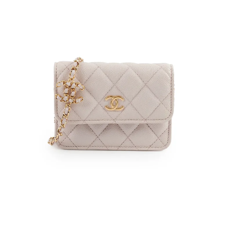 Best handle bags with velvet material for a luxurious and soft touch-Chanel Micro Chain Pink Caviar Crossbody Bag- Series 31