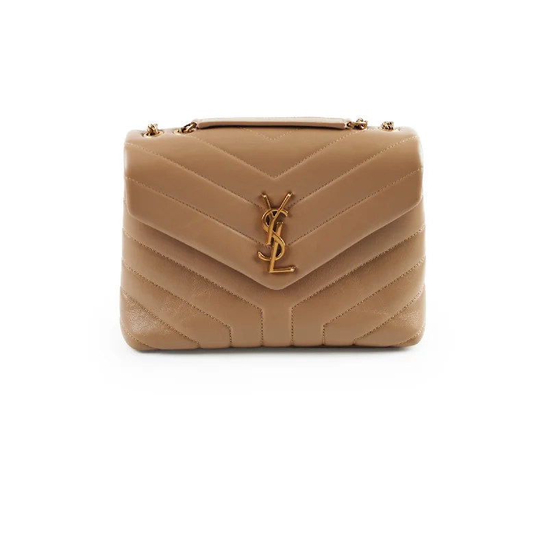 Best handle bags with minimalist silhouettes for a modern, chic style-Saint Laurent Small Lou Lou Beige