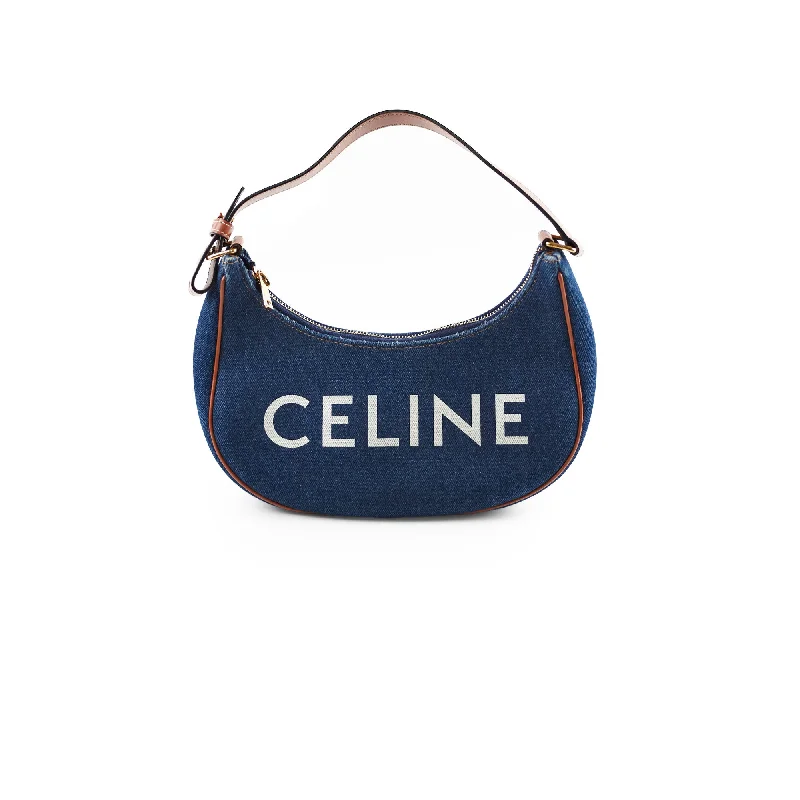 Best handle bags with bold, oversized buckles for a fashionable and statement-making design-Celine Medium Ava Denim Shoulder Bag