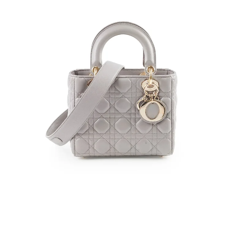 Best handle bags with luxurious, genuine leather for a sophisticated and timeless style-Christian Dior Small Lady Dior ABC Grey