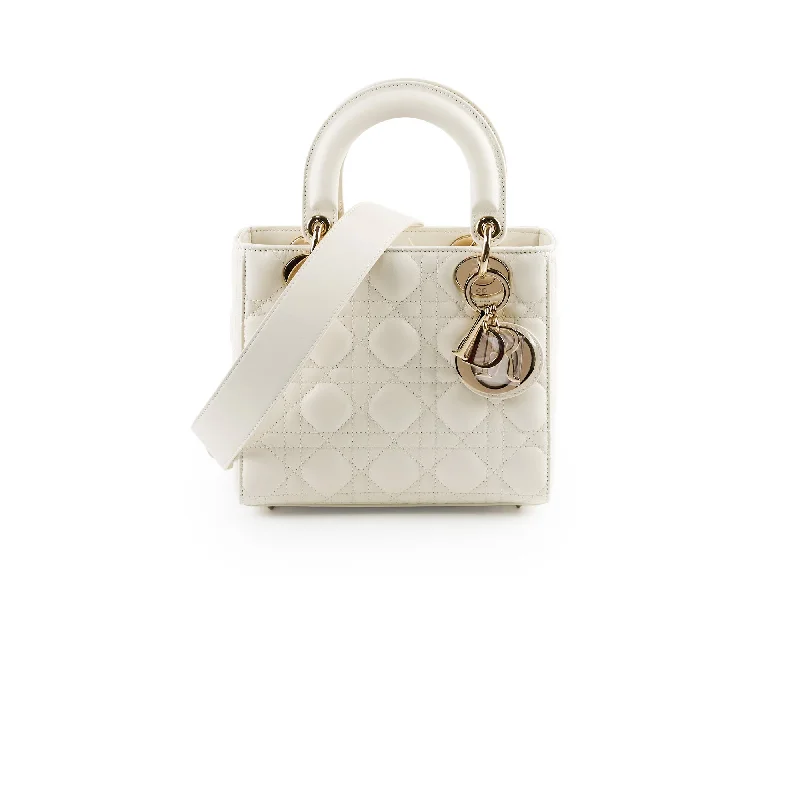 Handle bags with decorative embroidery for a textured, stylish finish-Christian Dior ABC Lady Dior White