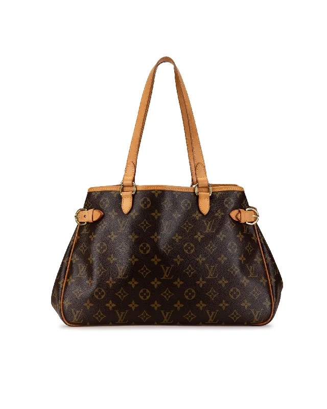 Tote bags with quilted fabric for texture -Monogram Canvas Shoulder Bag with Leather Trim and Interior Pockets