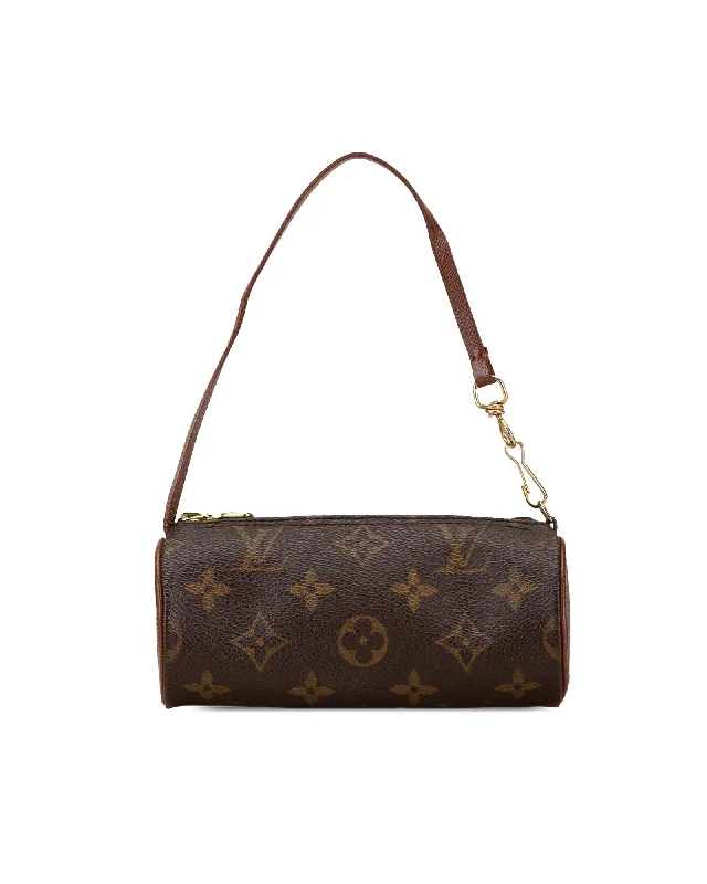 Tote bags with bold checks for trend -Monogram Canvas Pochette with Detachable Leather Strap