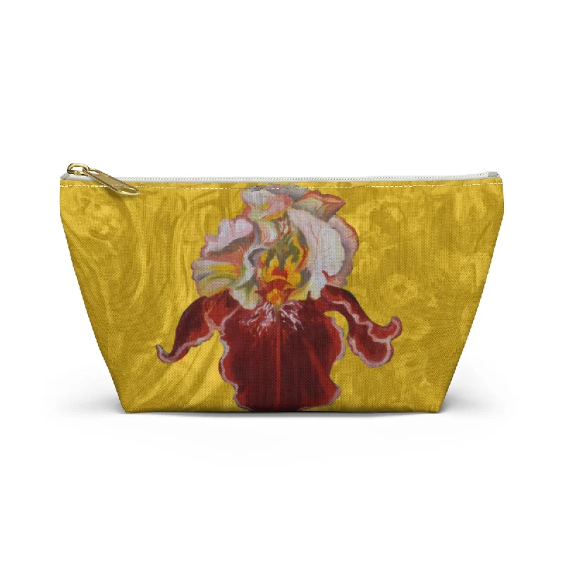 Tote bags with sturdy canvas for longevity -Perfect Pouch "Iris on Yellow"