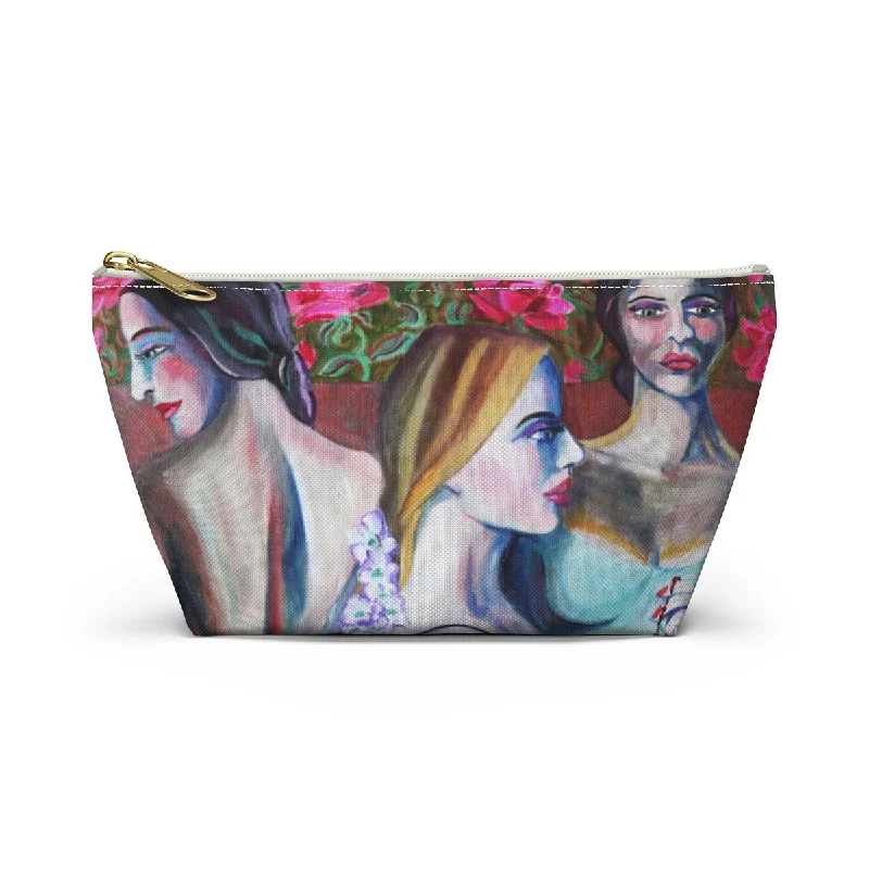 Tote bags with sleek black for elegance -Perfect Pouch "Three Sisters"