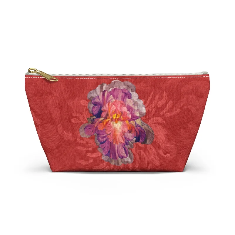 Tote bags with bold checks for trend -Perfect Pouch "Iris on Red"