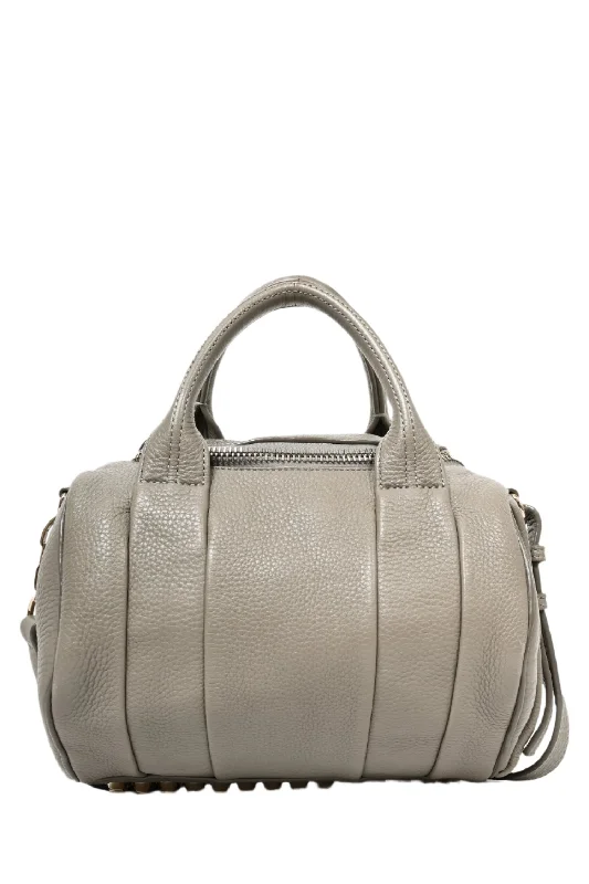 Tote bags with inner compartments for organization -Alexander Wang Grey Studded Rocco Bag with Strap